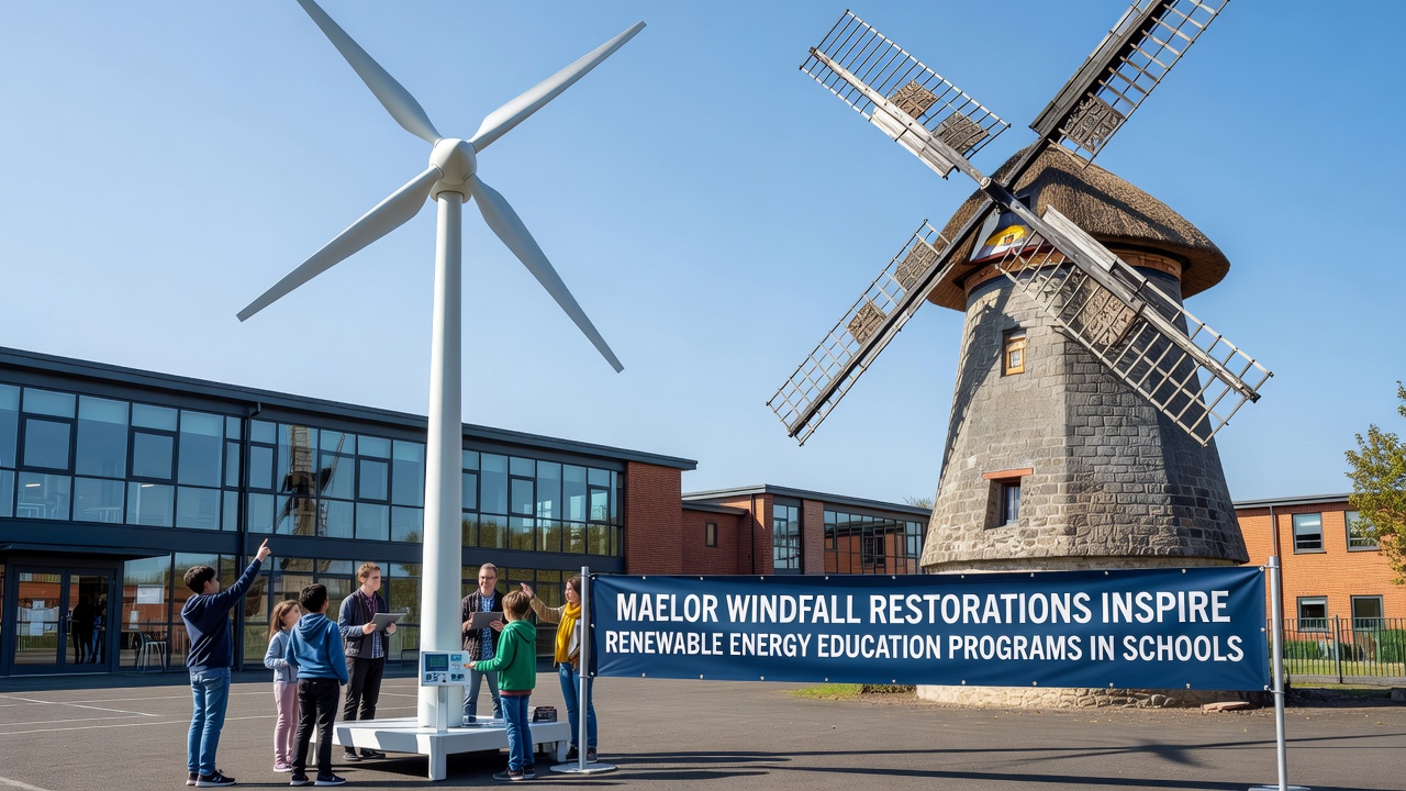 Historic Windmill Restorations Drive Renewable Energy Learning in Maelor Schools